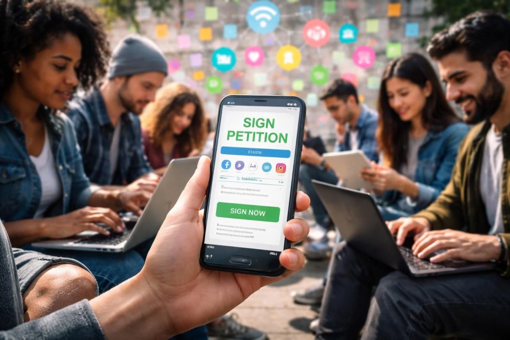 Mobiliser sans budget avec pétitions en ligne et réseaux sociaux activisme digital
